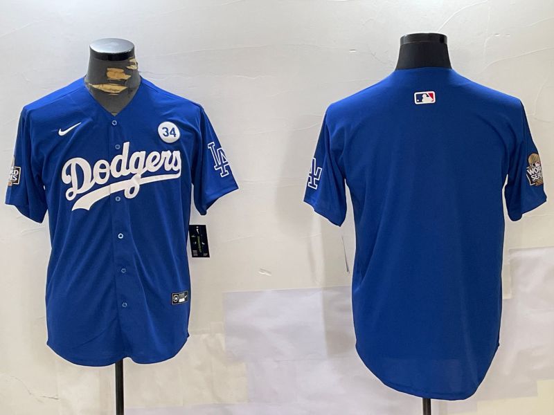 Men Los Angeles Dodgers Blank Blue Game 2024 Nike MLB Jersey style 1120->los angeles dodgers->MLB Jersey